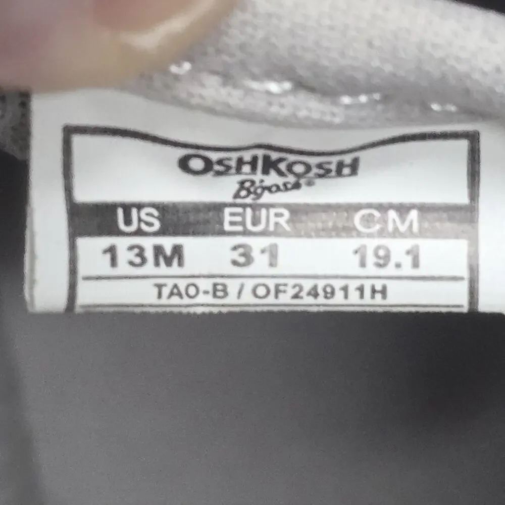 OshKosh B'gosh TAO-B Gray Kids Size 13M Sneaker Casual Mesh Unisex OF24911H